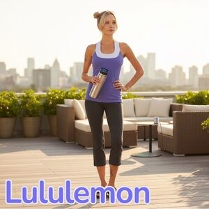 Lululemon Throwback Scoop Neck Tank Top.    Charged Indigo / Pastel Blue Size 6